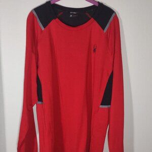 Spyder Men's Active Pullover Shirt Red & Black  Size XL